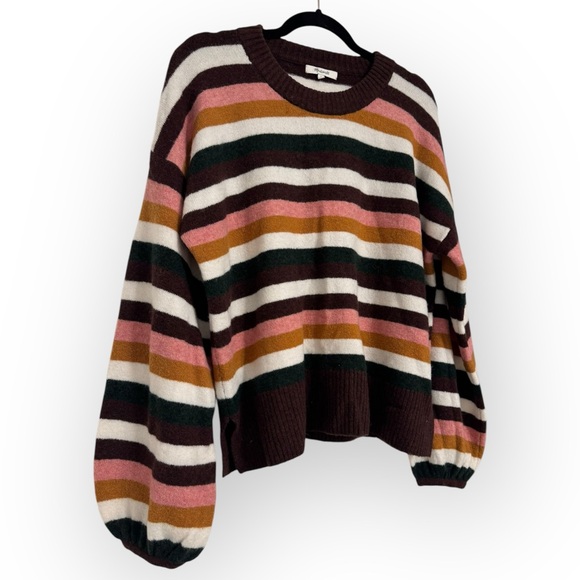 (SOLD) MADEWELL NWT Payton Coziest Yarn Striped Sweater, Size Large - Picture 5 of 14